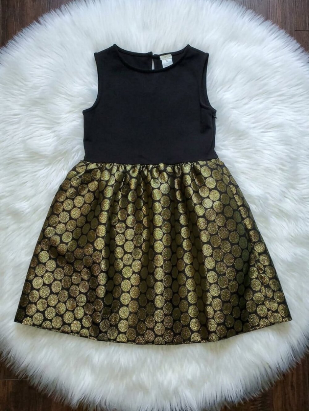 Crewcuts Black and Gold Party Dress Size 8